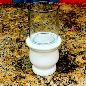 Marble glass candle holder